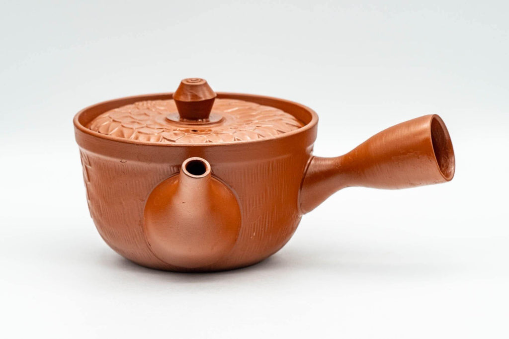 Japanese Kyusu - Floral Patterned Tokoname-yaki Teapot - 240ml
