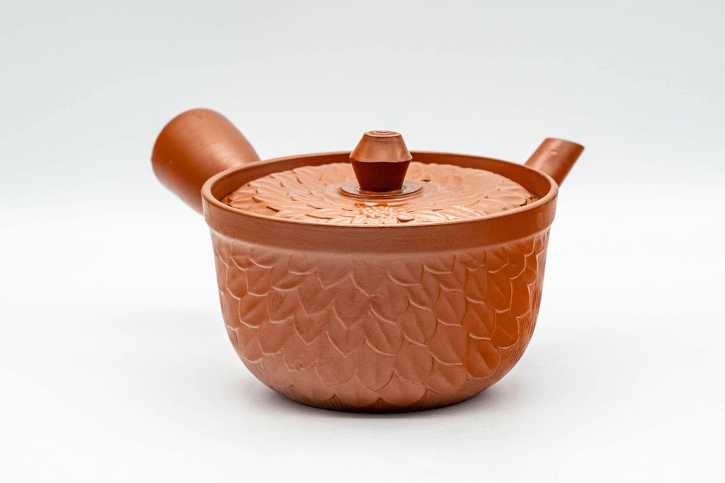 Japanese Kyusu - Floral Patterned Tokoname-yaki Teapot - 240ml
