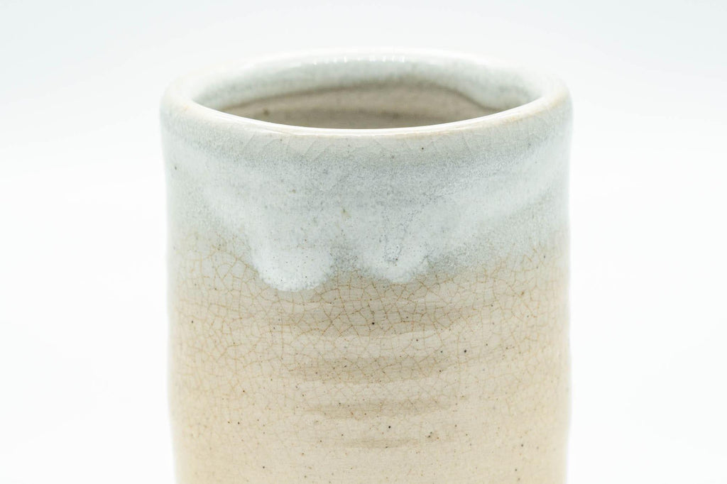 Japanese Teacup - Beige White Drip-Glazed Hagi-yaki Yunomi - 130ml