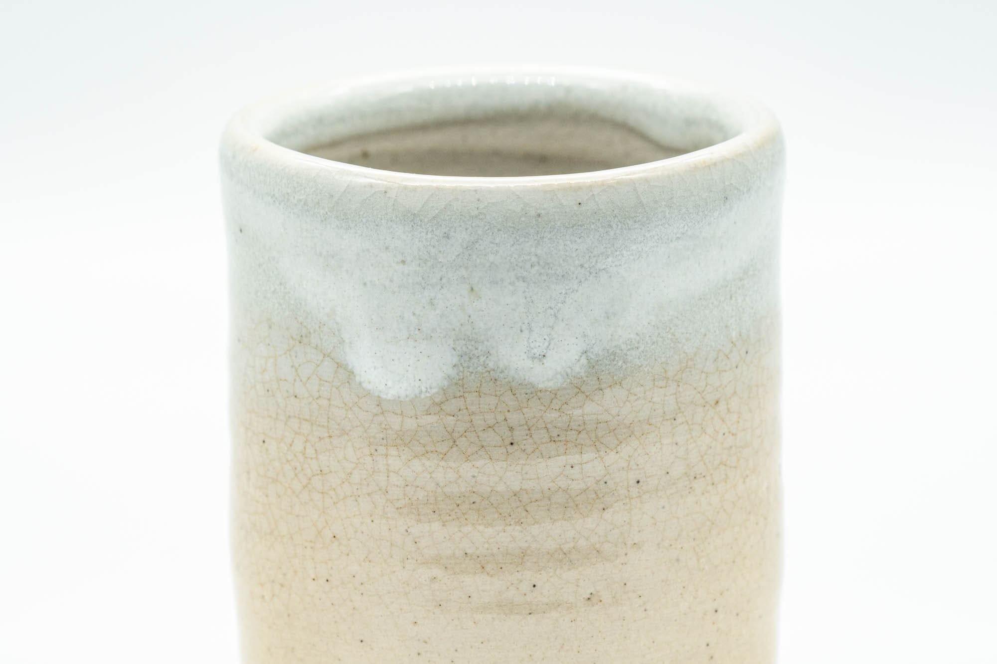 Japanese Teacup - Beige White Drip-Glazed Hagi-yaki Yunomi - 130ml