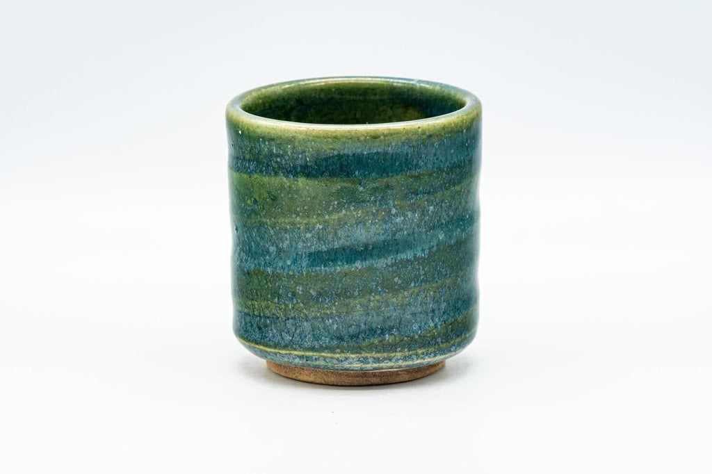 Japanese Teacup - Speckled Turquoise Green Glazed Yunomi - 140ml
