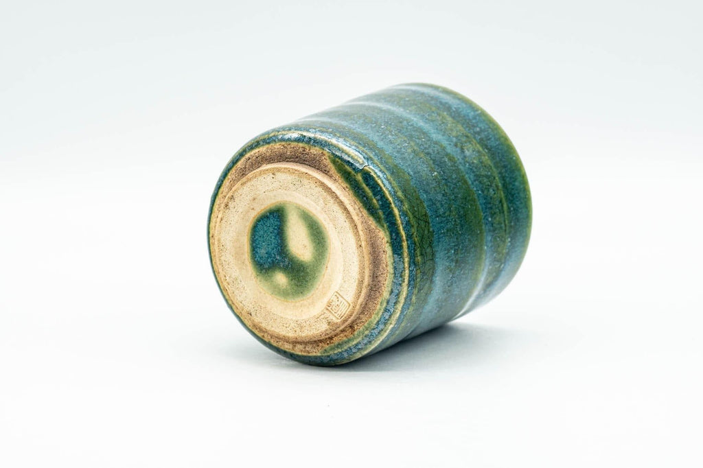 Japanese Teacup - Speckled Turquoise Green Glazed Yunomi - 140ml