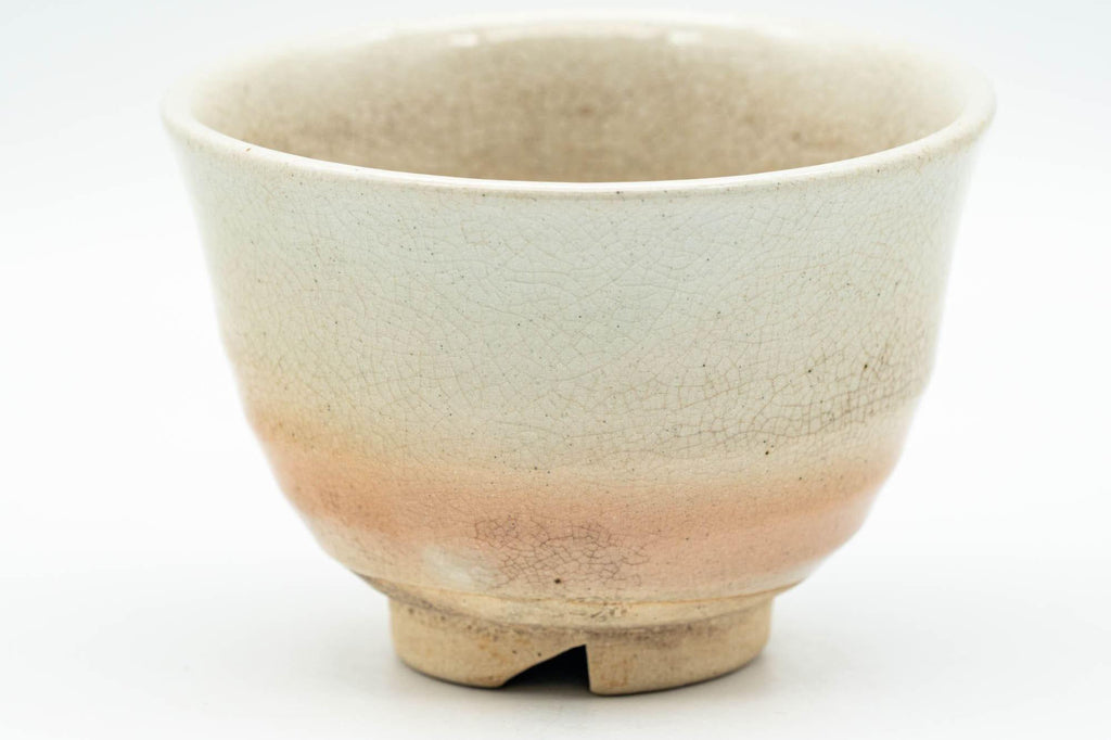 Japanese Teacups - Pair of Beige Pink Weathered Hagi-yaki Yunomi - 90ml