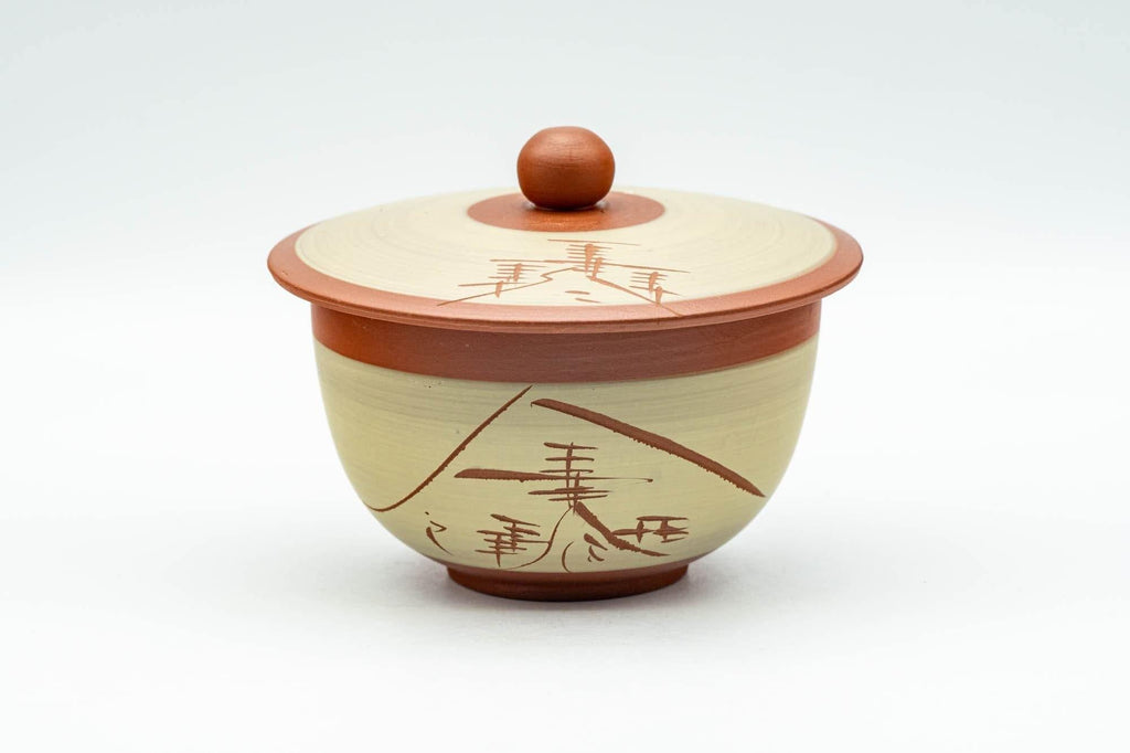 Japanese Teacup - Mountainous Tokoname-yaki Lidded Yunomi - 100ml