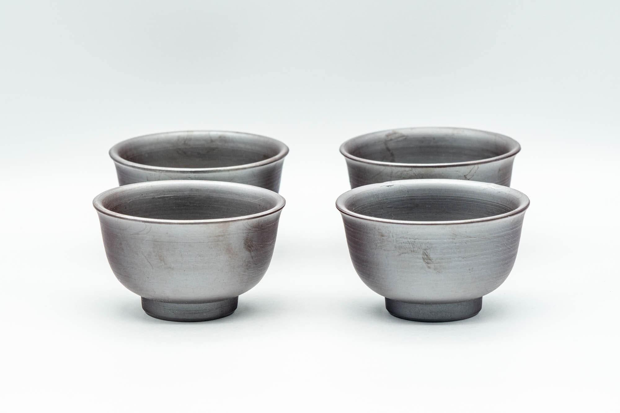 Japanese Teacups - Set of 4 Engraved Banko-yaki Guinomi - 60ml
