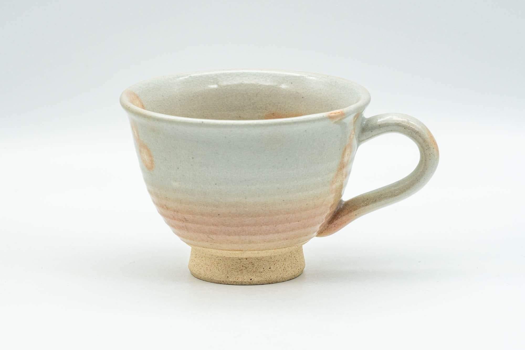 Japanese Teacup - Beige Gohonte Hagi-yaki Handled Yunomi - 140ml