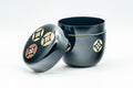 Japanese Natsume - Gold and Red Emblemed Black Lacquer Matcha Tea Caddy - 100ml