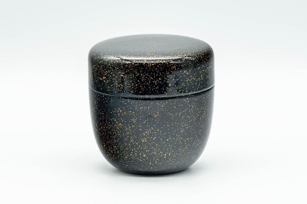 Japanese Natsume - Gold Speckled Black Lacquer Matcha Tea Caddy - 100ml
