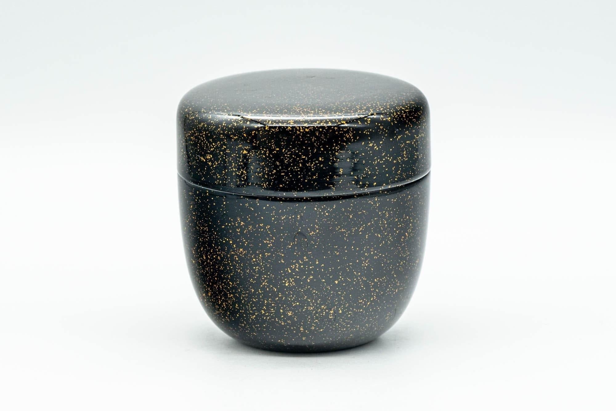 Japanese Natsume - Gold Speckled Black Lacquer Matcha Tea Caddy - 100ml