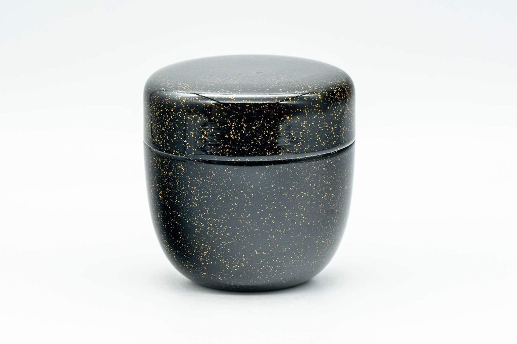 Japanese Natsume - Gold Speckled Black Lacquer Matcha Tea Caddy - 100ml
