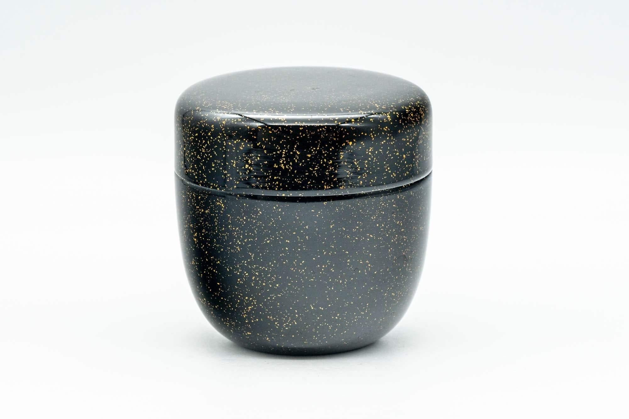 Japanese Natsume - Gold Speckled Black Lacquer Matcha Tea Caddy - 100ml