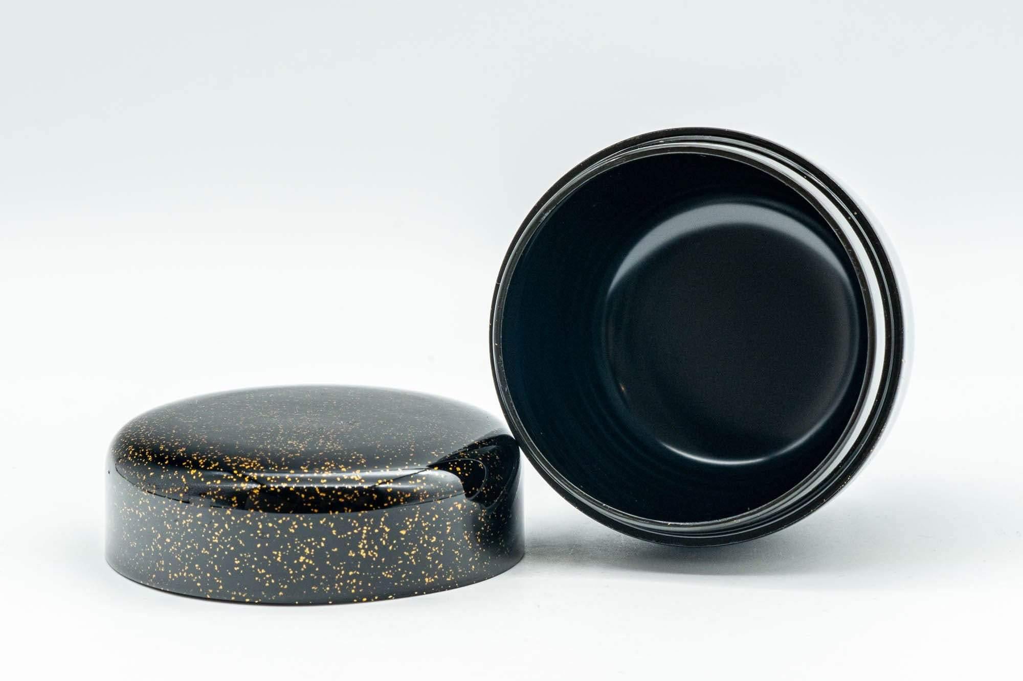 Japanese Natsume - Gold Speckled Black Lacquer Matcha Tea Caddy - 100ml