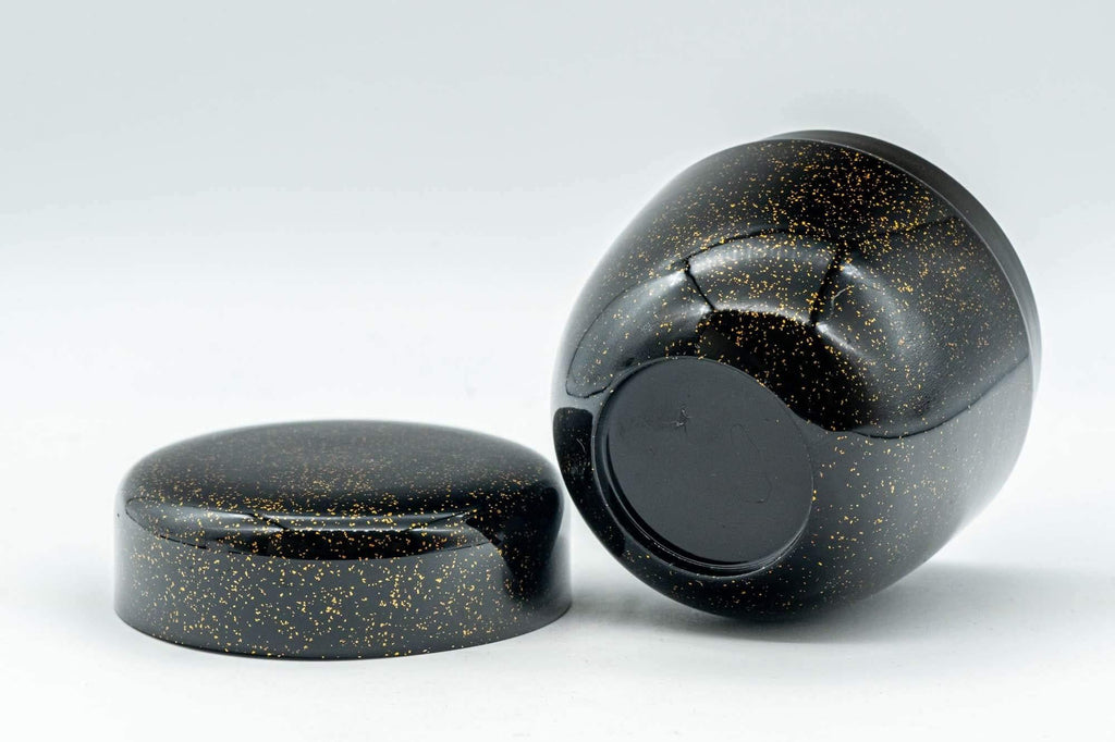 Japanese Natsume - Gold Speckled Black Lacquer Matcha Tea Caddy - 100ml