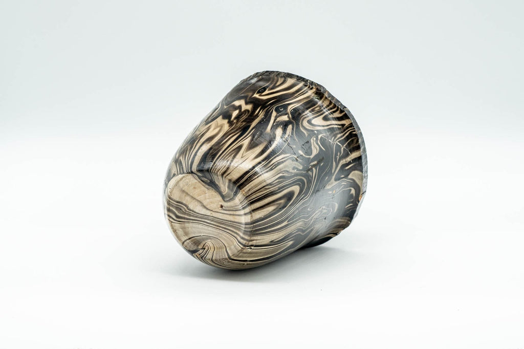 Japanese Chatsubo - Suminagashi Marbled Wooden Tea Canister - 200ml
