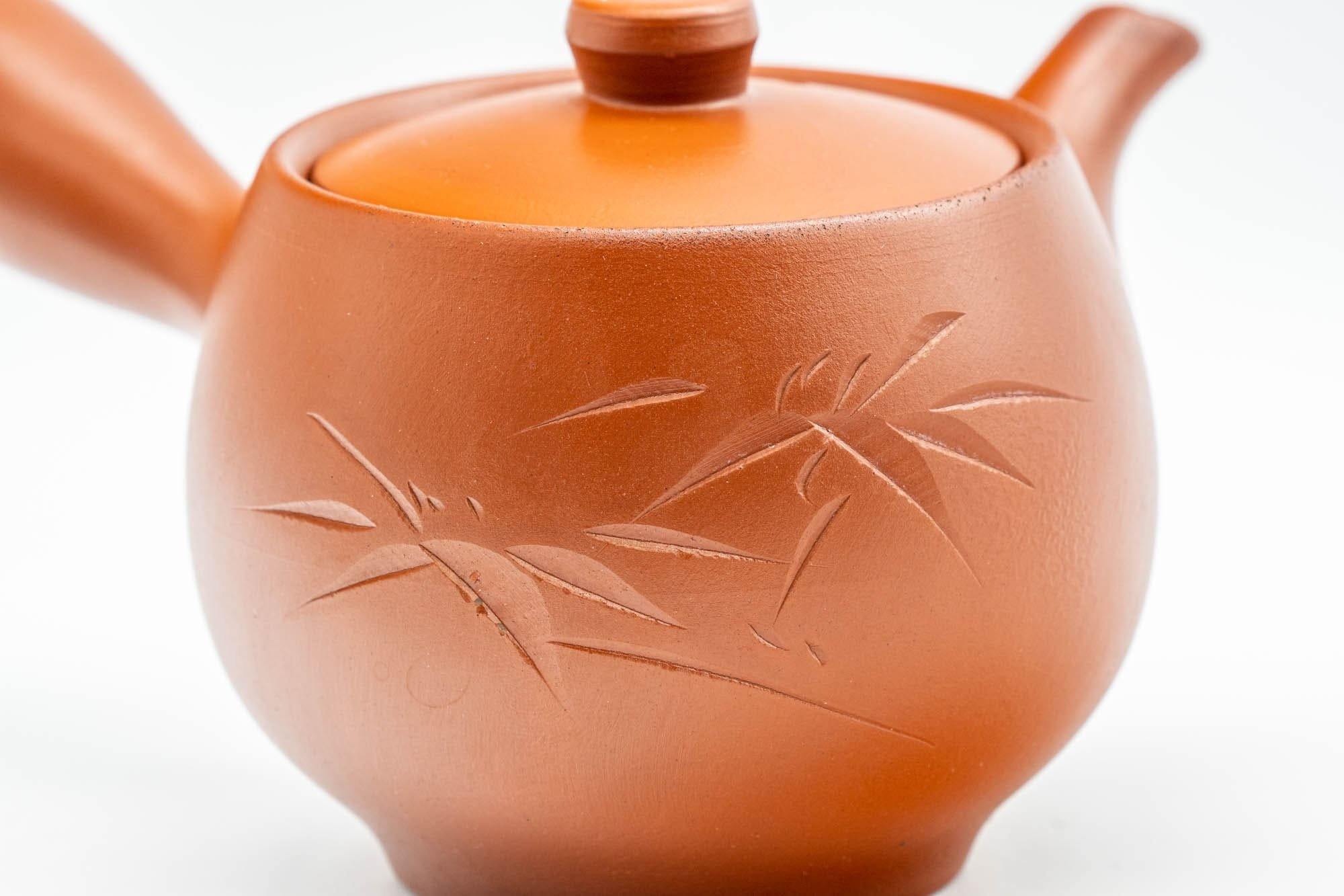 Japanese Kyusu - Bamboo Engraved Tokoname-yaki Debeso Teapot - 180ml