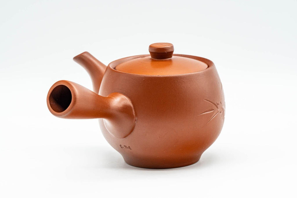 Japanese Kyusu - Bamboo Engraved Tokoname-yaki Debeso Teapot - 180ml