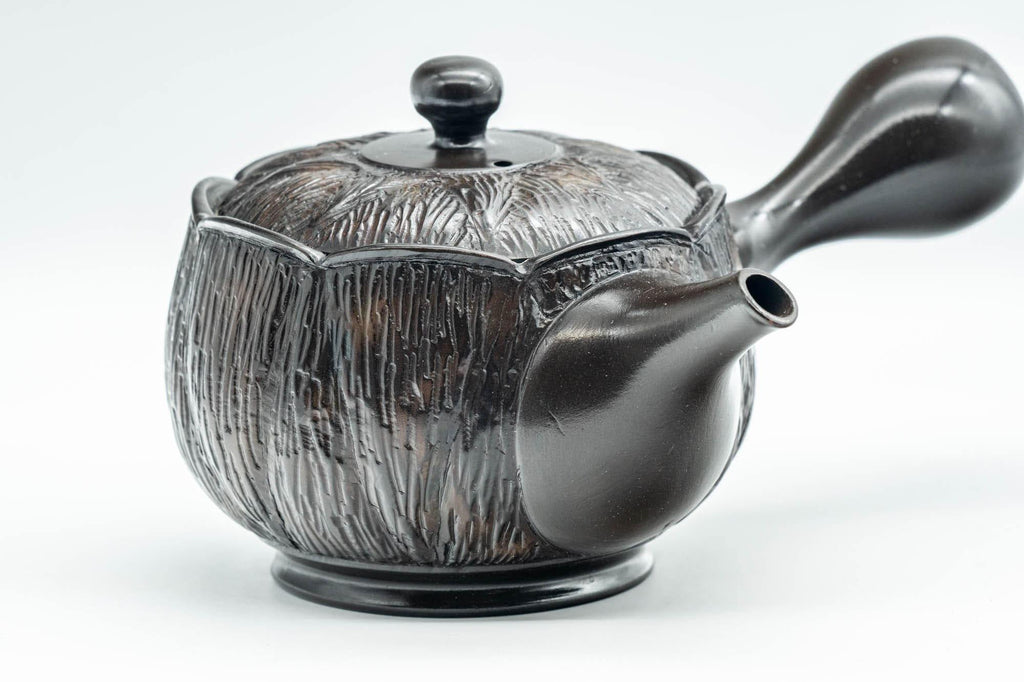 Japanese Kyusu - Textured Black Kurodei Tokoname-yaki Teapot - 250ml