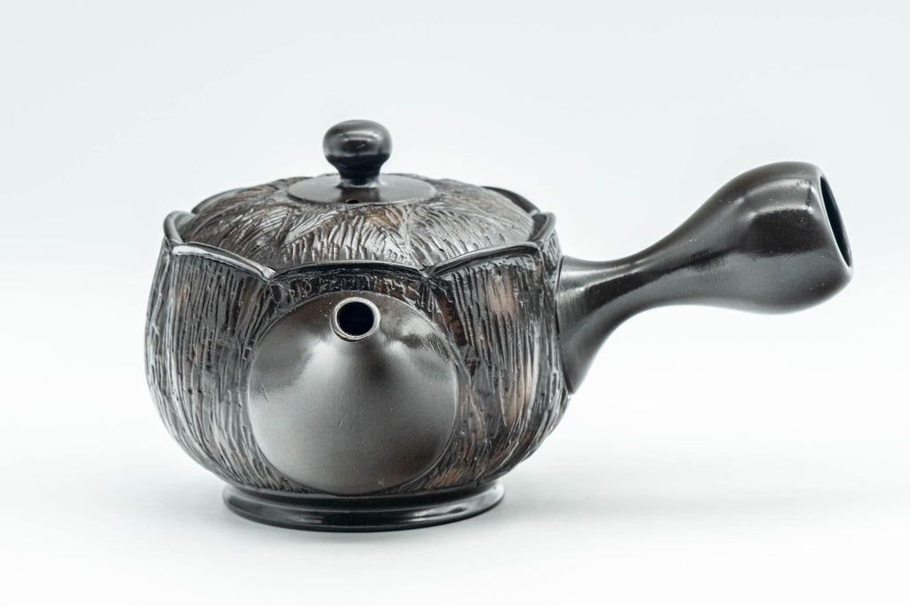 Japanese Kyusu - Textured Black Kurodei Tokoname-yaki Teapot - 250ml