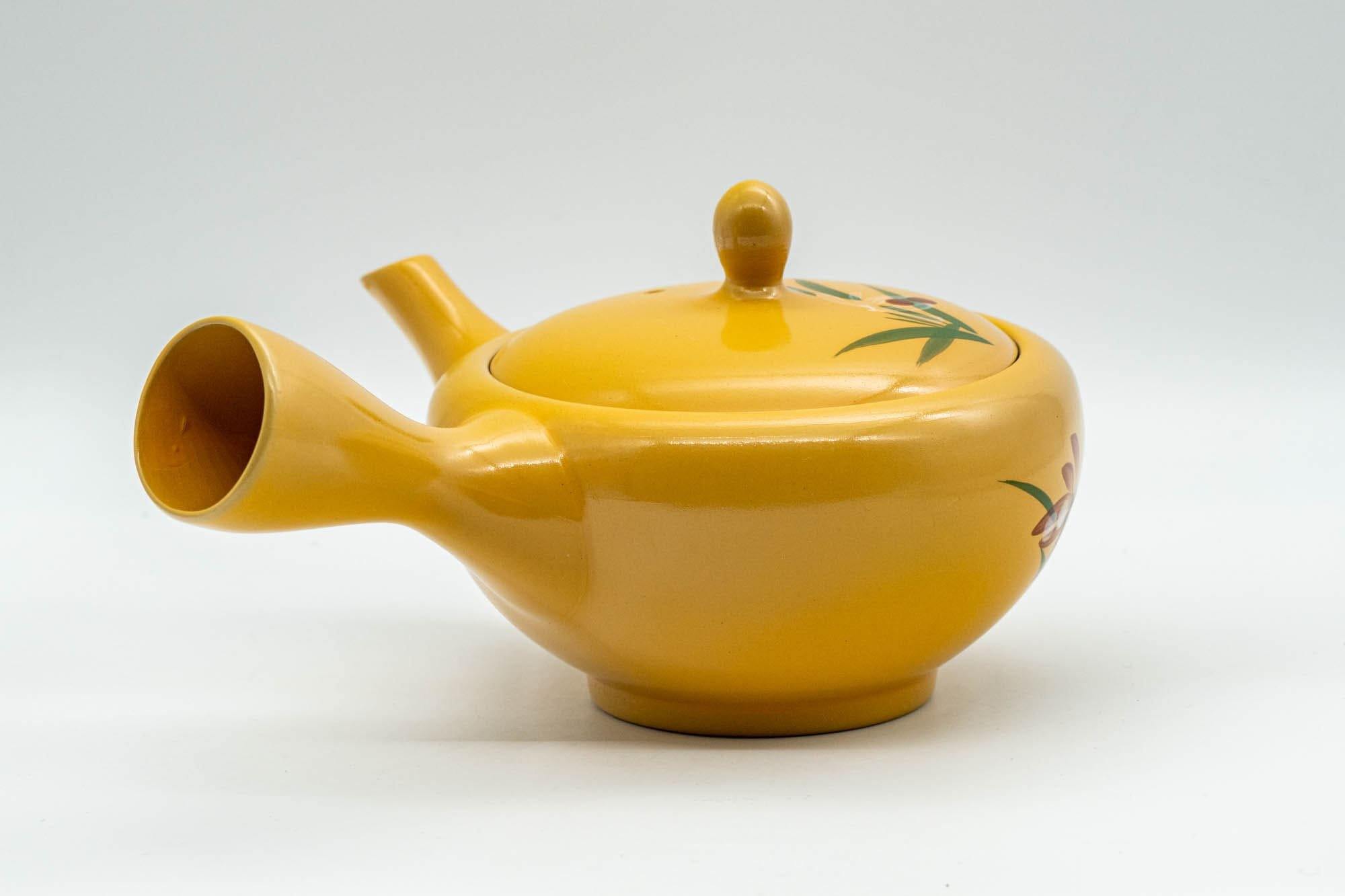 Japanese Kyusu - Floral Yellow Tokoname-yaki Teapot - 300ml