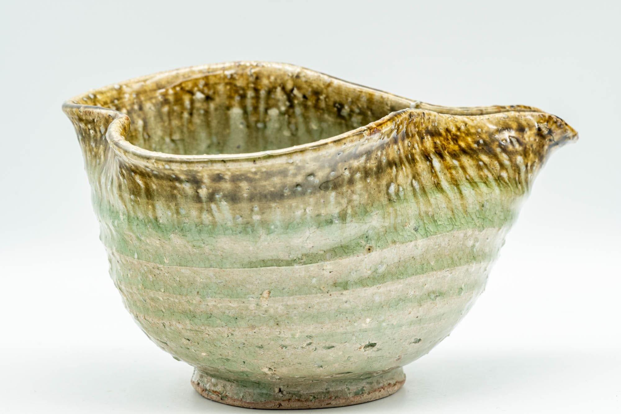 Japanese Katakuchi - Beige Green Crazed Glazed Tea Pouring Bowl - 400ml