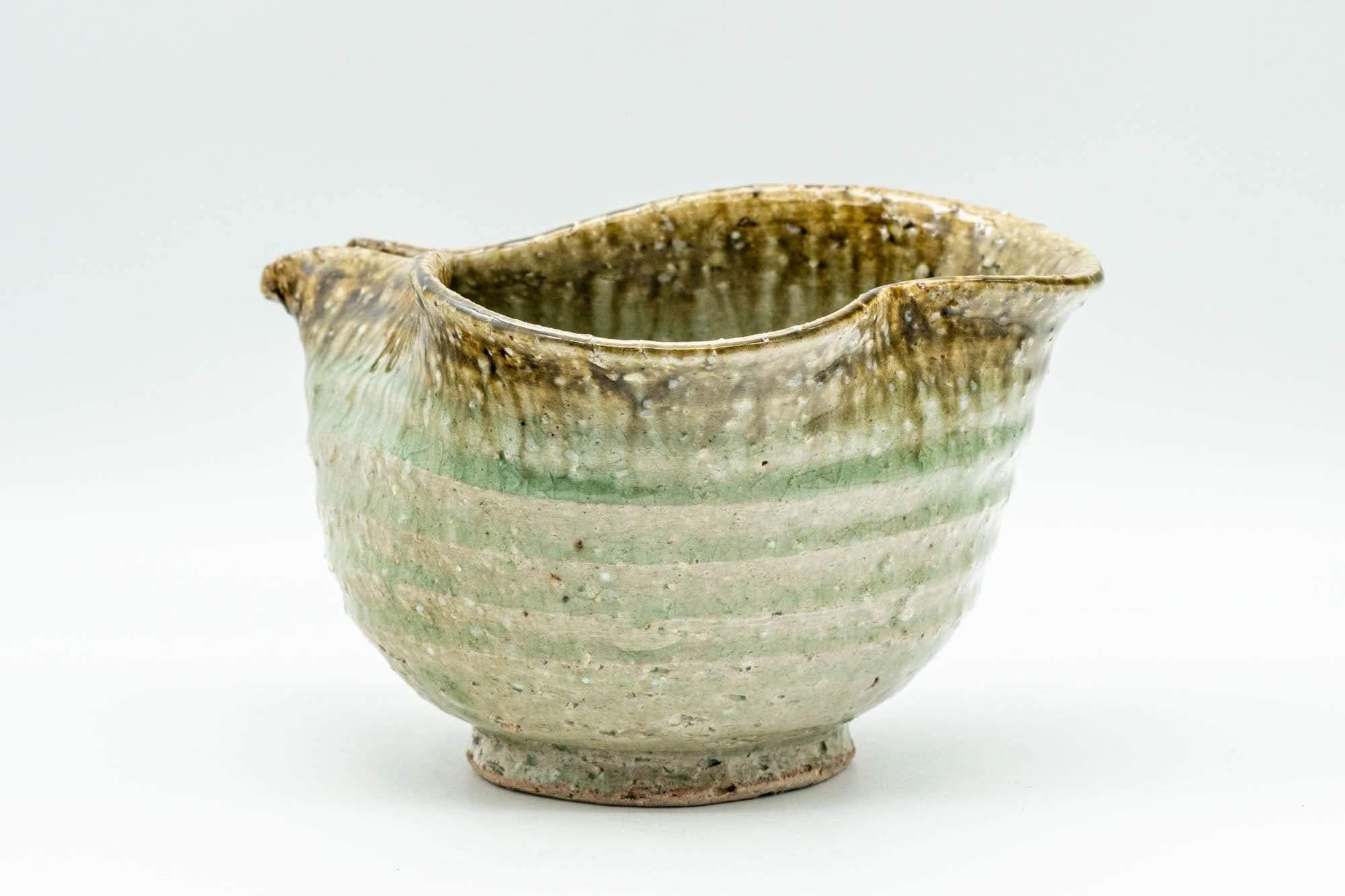 Japanese Katakuchi - Beige Green Crazed Glazed Tea Pouring Bowl - 400ml
