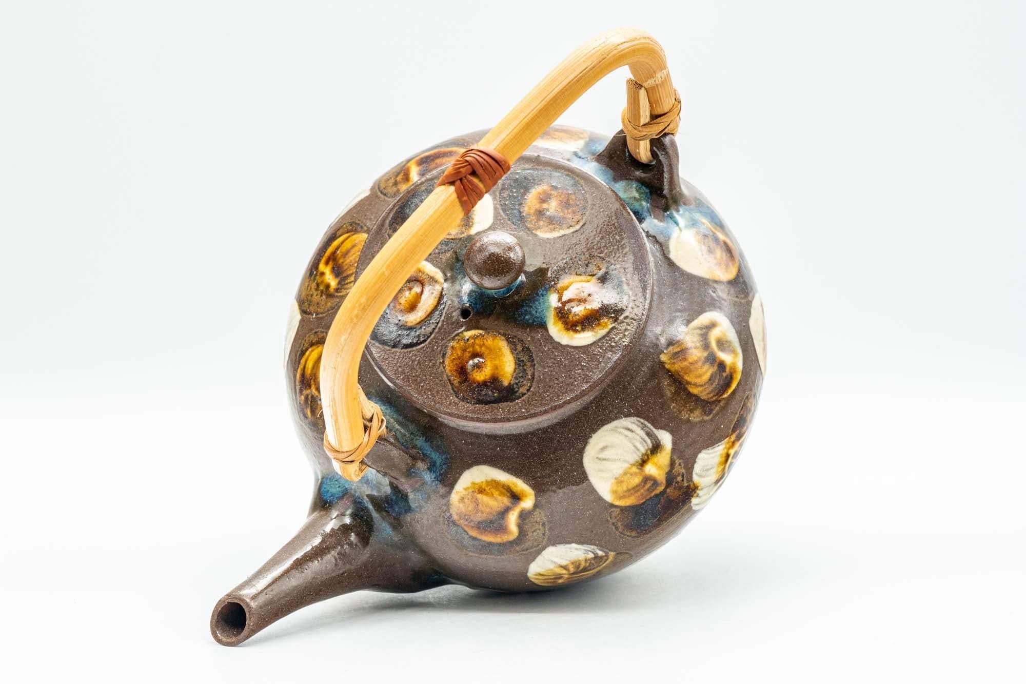Japanese Tea Set - Brown Dobin Do-ake Teapot with 3 Yunomi Teacups