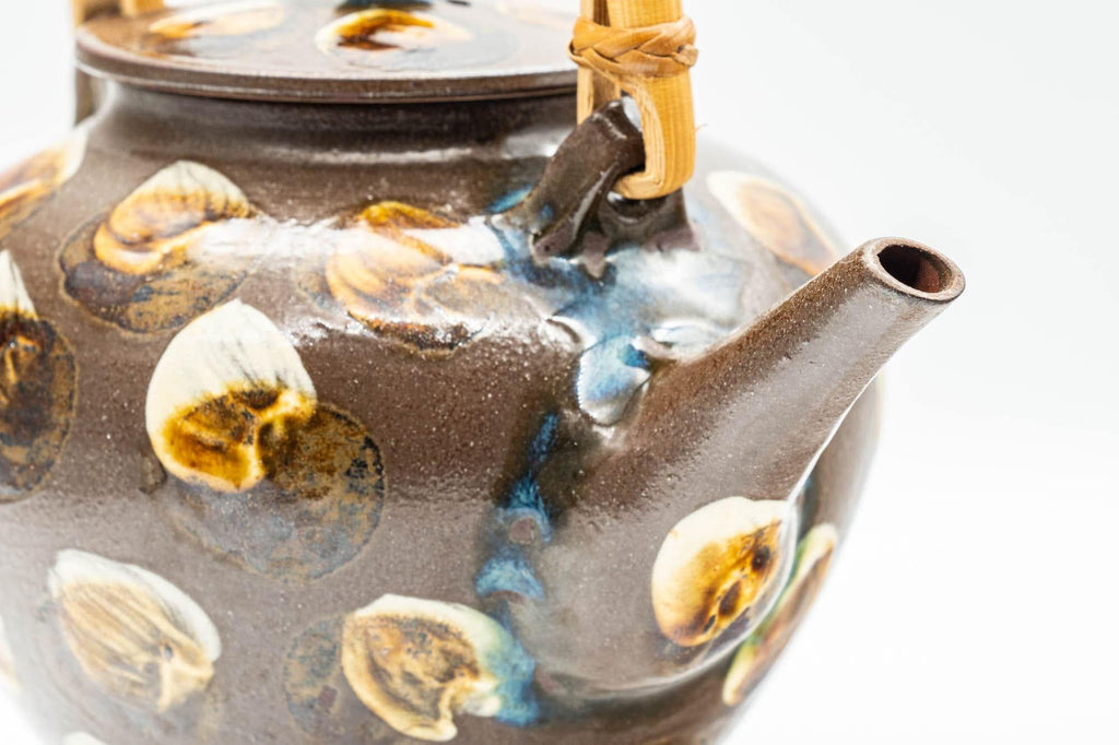 Japanese Tea Set - Brown Dobin Do-ake Teapot with 3 Yunomi Teacups