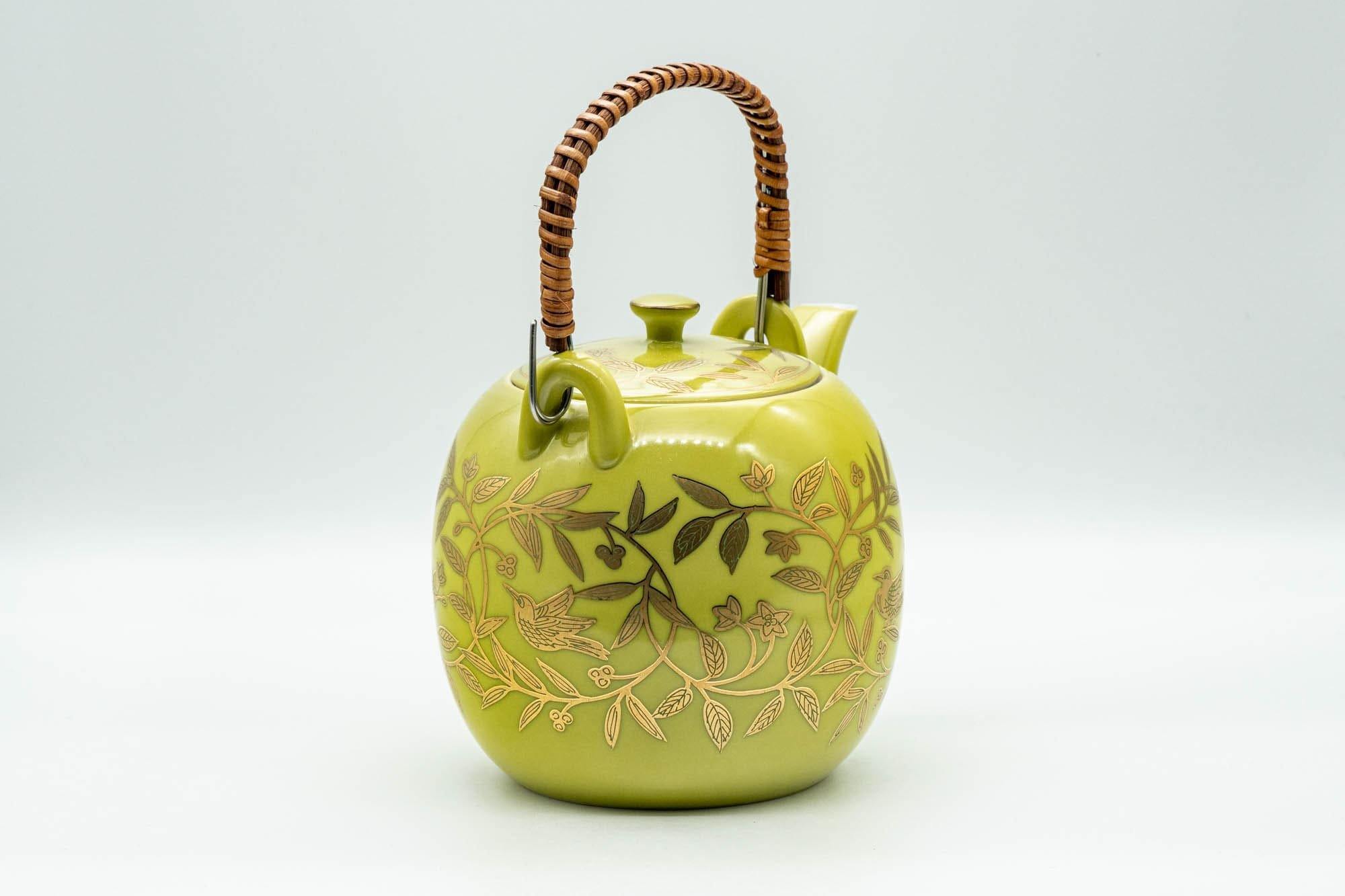 Japanese Dobin - Golden Bird Leaves Yellow Debeso Teapot - 500ml