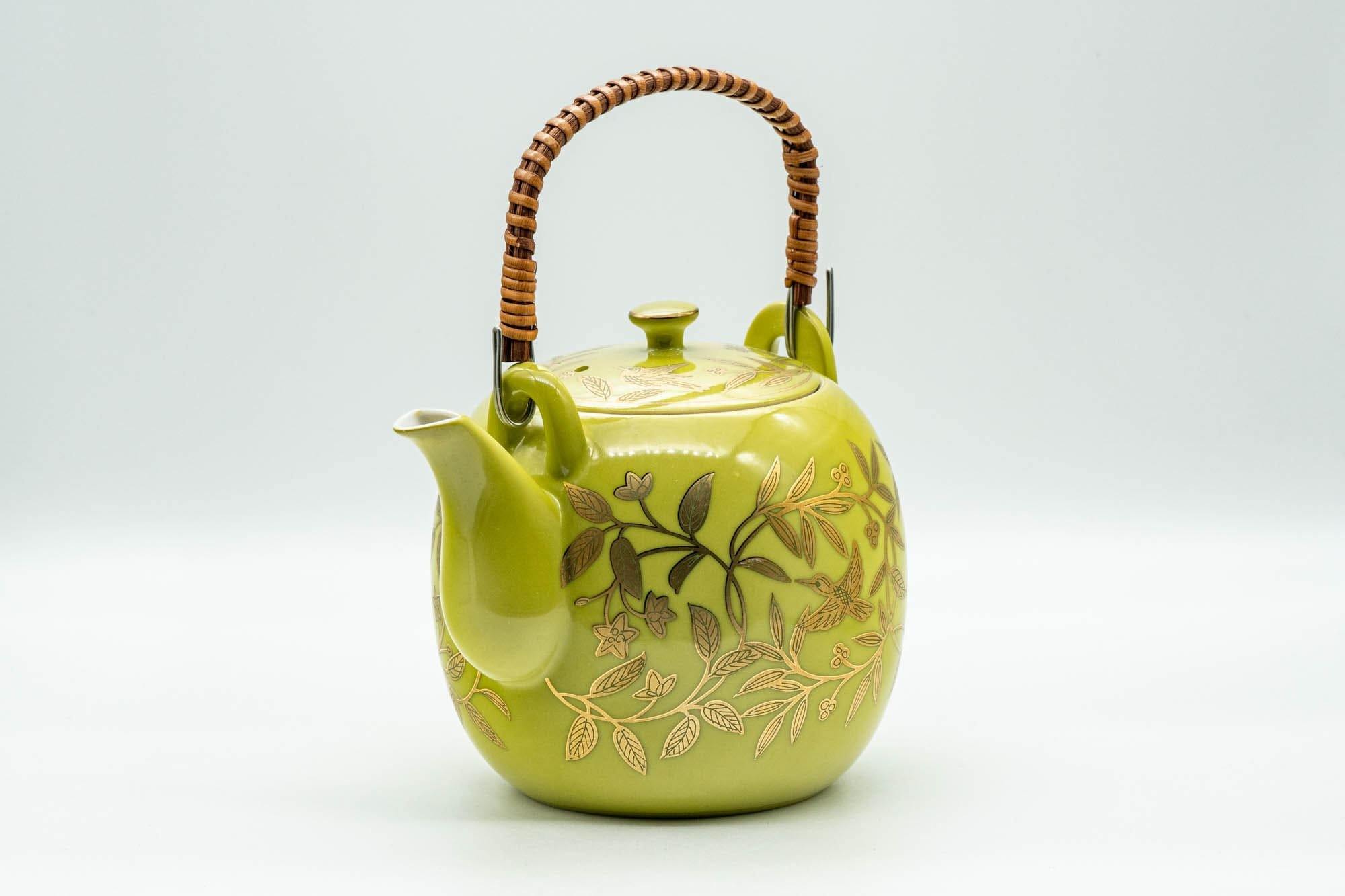 Japanese Dobin - Golden Bird Leaves Yellow Debeso Teapot - 500ml