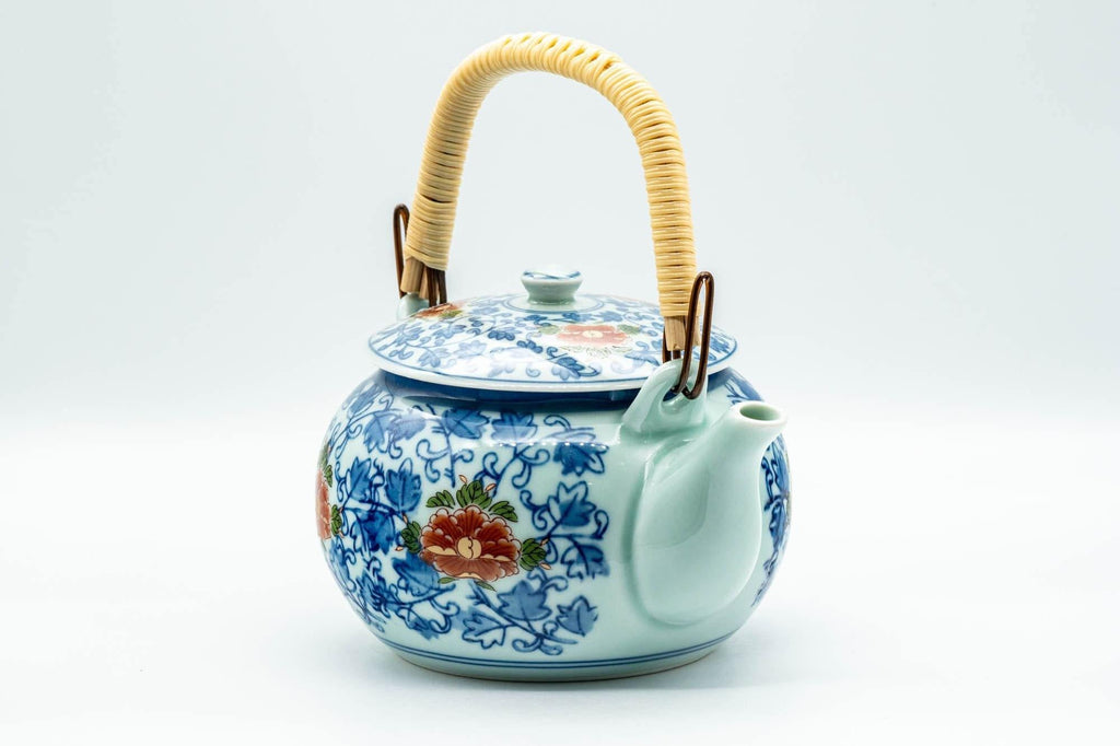 Japanese Dobin - Blue Floral Debeso Top-handled Teapot - 500ml
