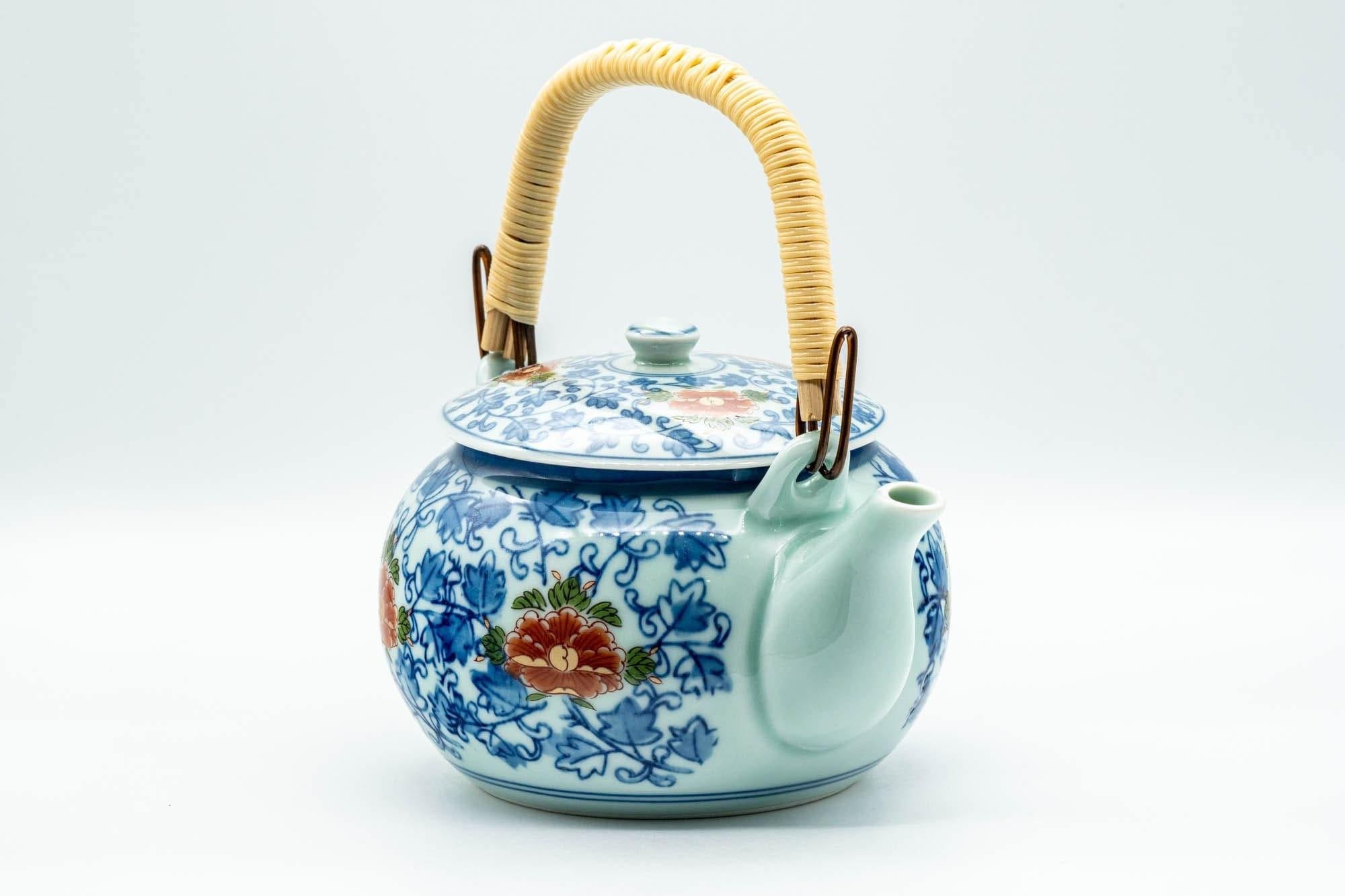 Japanese Dobin - Blue Floral Debeso Top-handled Teapot - 500ml