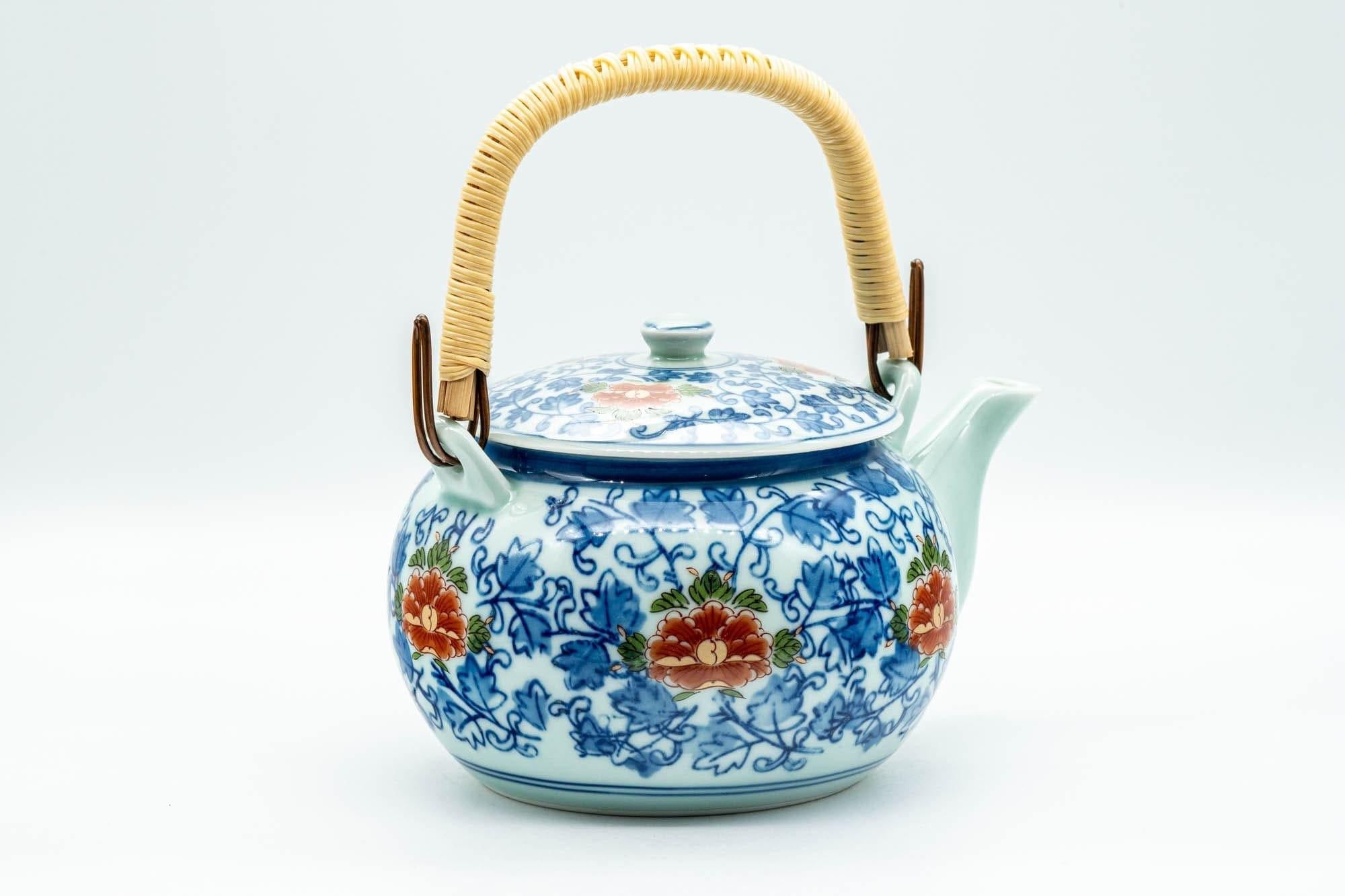 Japanese Dobin - Blue Floral Debeso Top-handled Teapot - 500ml