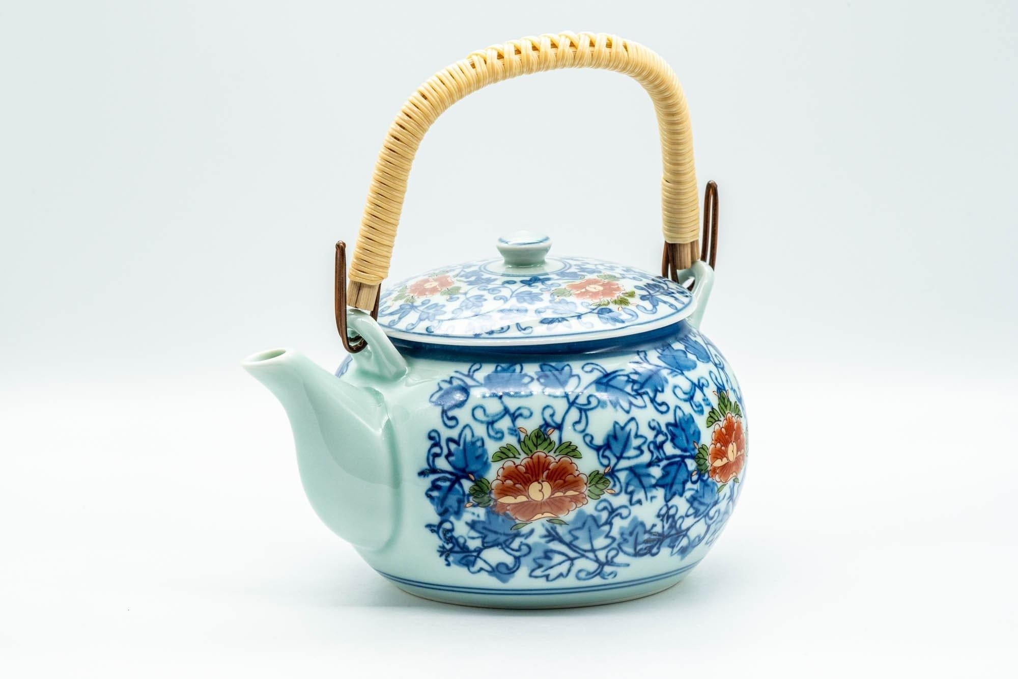 Japanese Dobin - Blue Floral Debeso Top-handled Teapot - 500ml