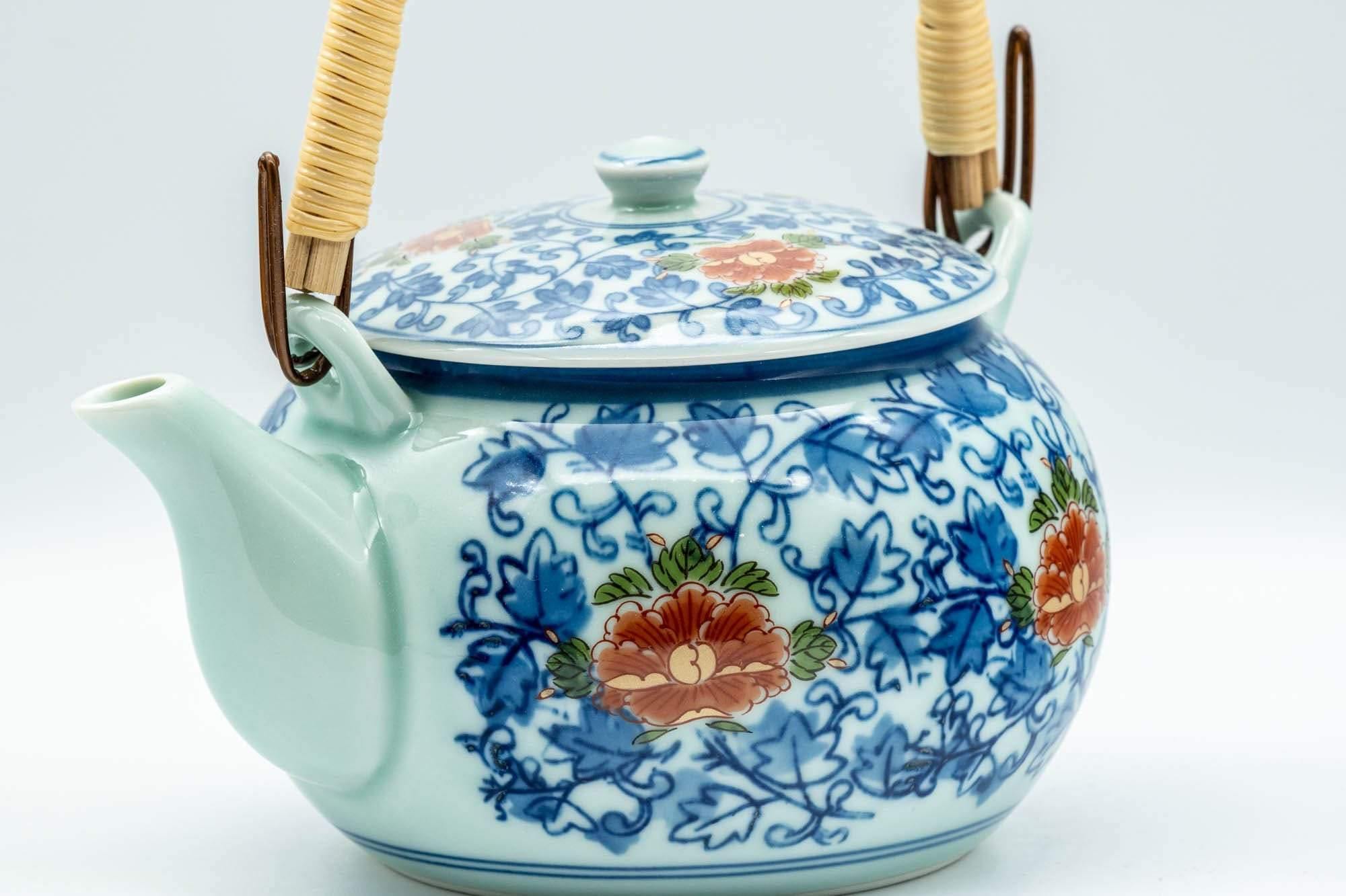 Japanese Dobin - Blue Floral Debeso Top-handled Teapot - 500ml