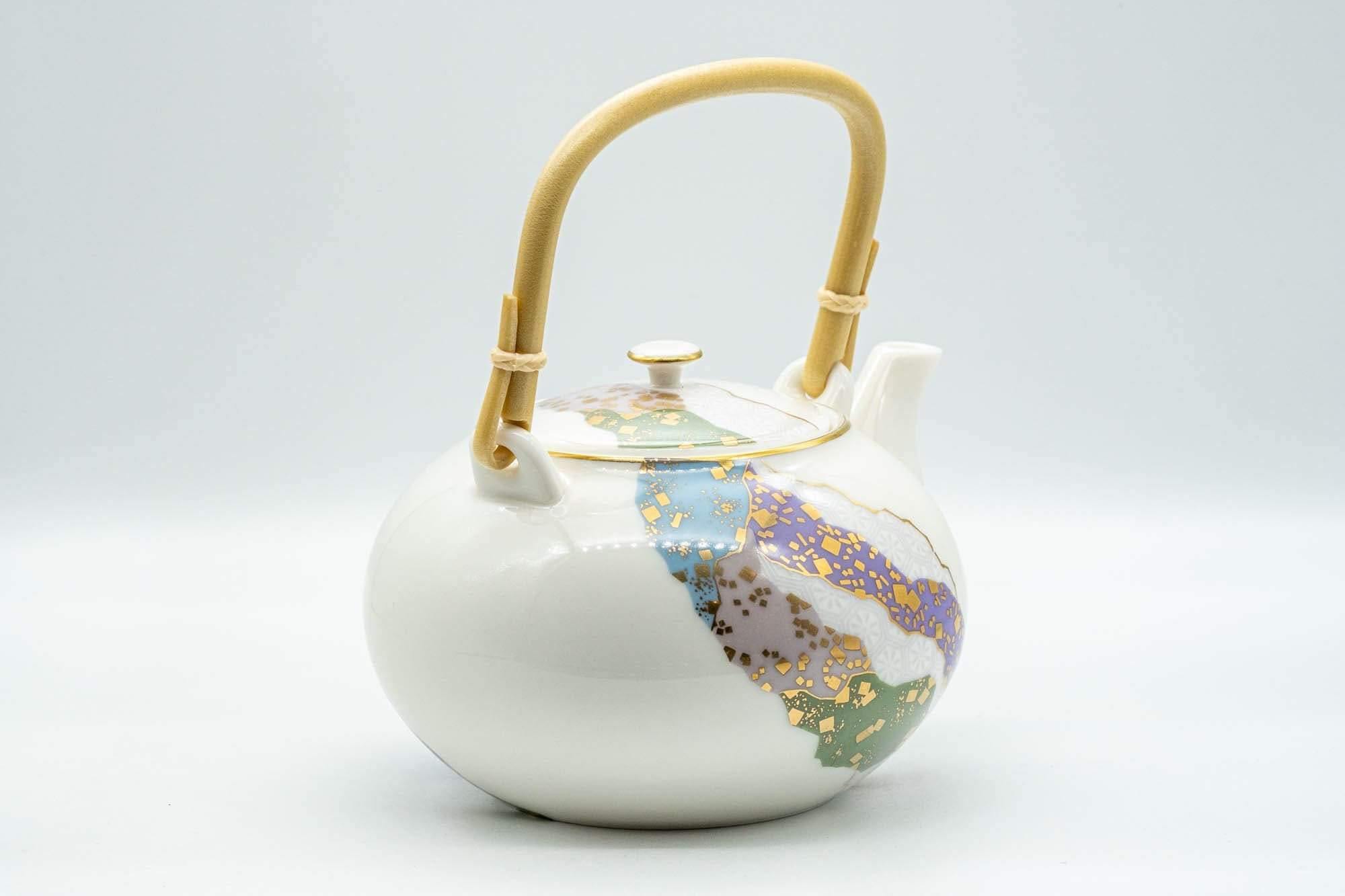 Japanese Dobin - Wavy Patterned Porcelain Arita-yaki Debeso Teapot - 500ml