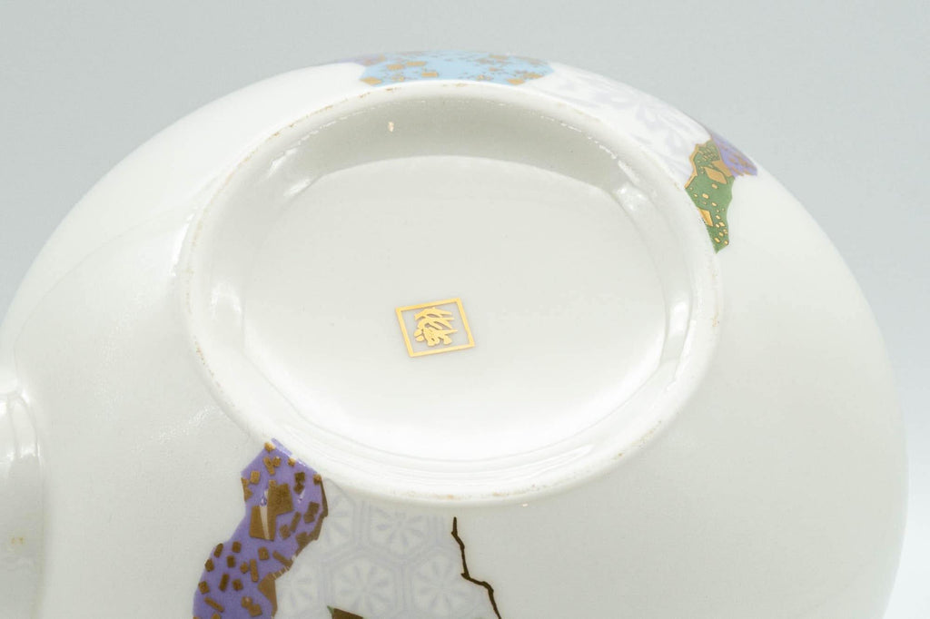 Japanese Dobin - Wavy Patterned Porcelain Arita-yaki Debeso Teapot - 500ml