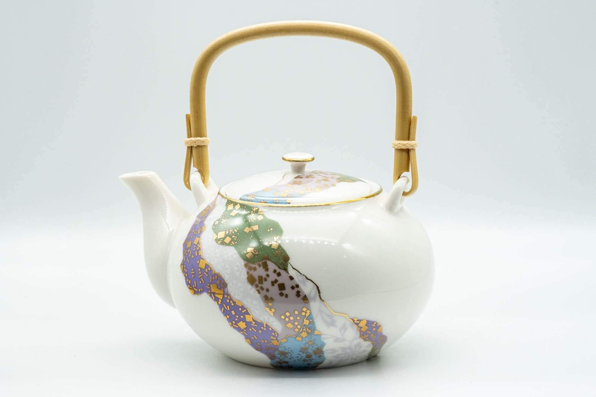 Japanese Dobin - Wavy Patterned Porcelain Arita-yaki Debeso Teapot - 500ml