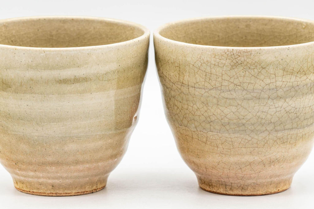 Japanese Teacups - Pair of Large Green Yunomi - 180ml
