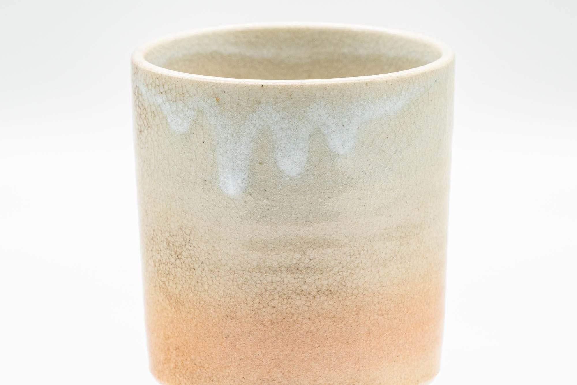Japanese Teacup - Beige White Drip-Glazed Hagi-yaki Yunomi - 150ml