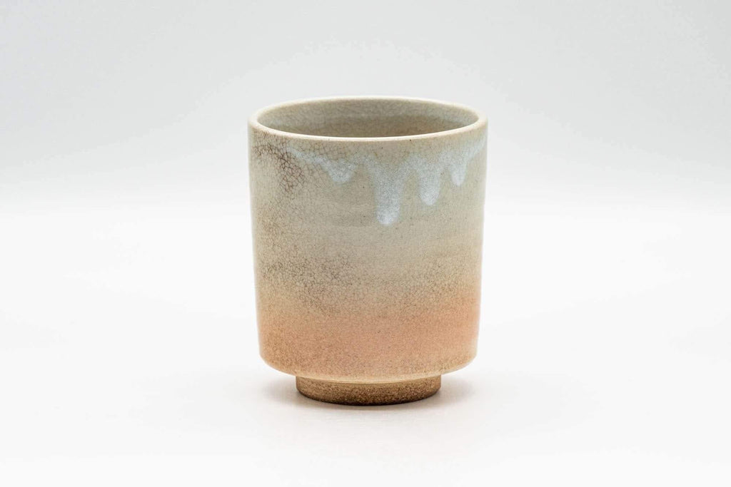 Japanese Teacup - Beige White Drip-Glazed Hagi-yaki Yunomi - 150ml