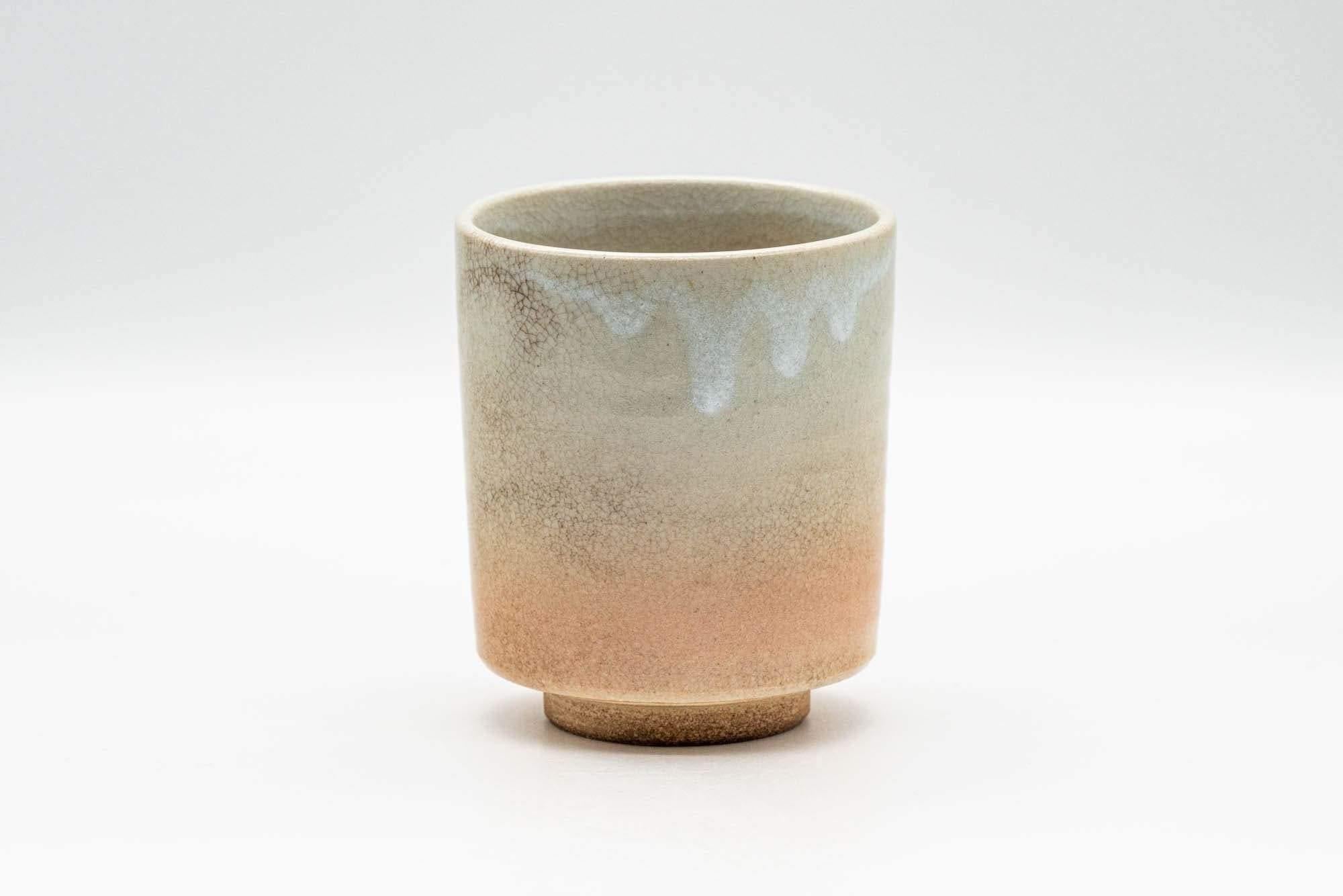 Japanese Teacup - Beige White Drip-Glazed Hagi-yaki Yunomi - 150ml