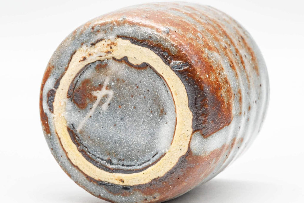 Japanese Teacup - Blue Orange Shino Glazed Yunomi - 100ml