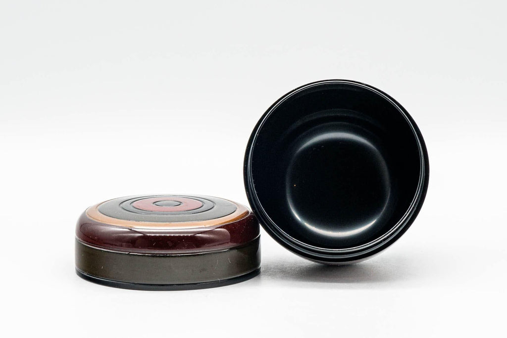 Japanese Natsume - Black Red Orange Green Striped Matcha Tea Caddy - 100ml
