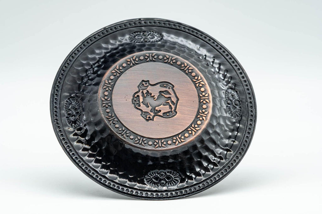 Japanese Chataku - Set of 5 Horse Emblemed Copper Tea Saucers