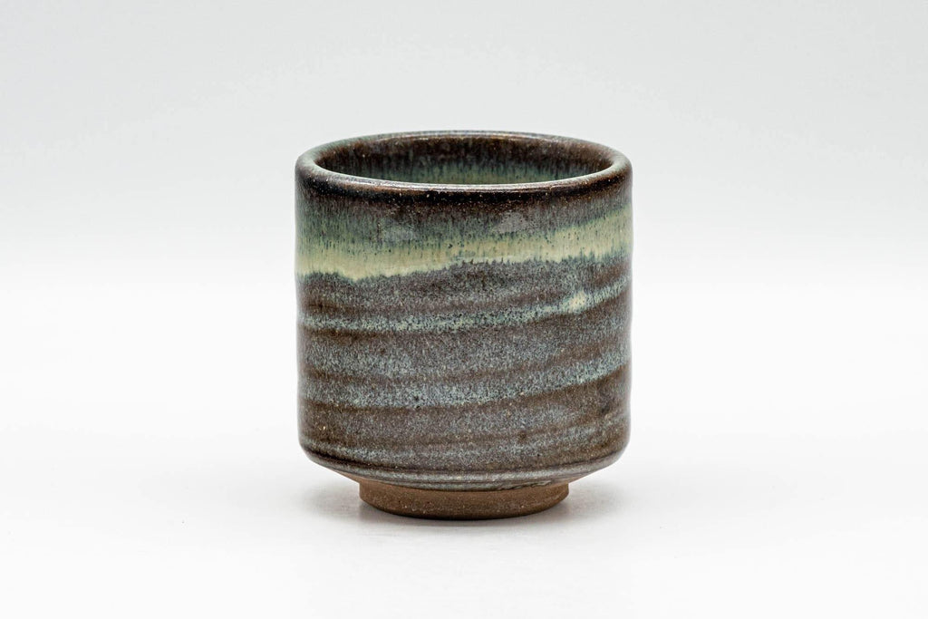 Japanese Teacup - Green Hare's Fur Drip-Glazed Yunomi - 110ml