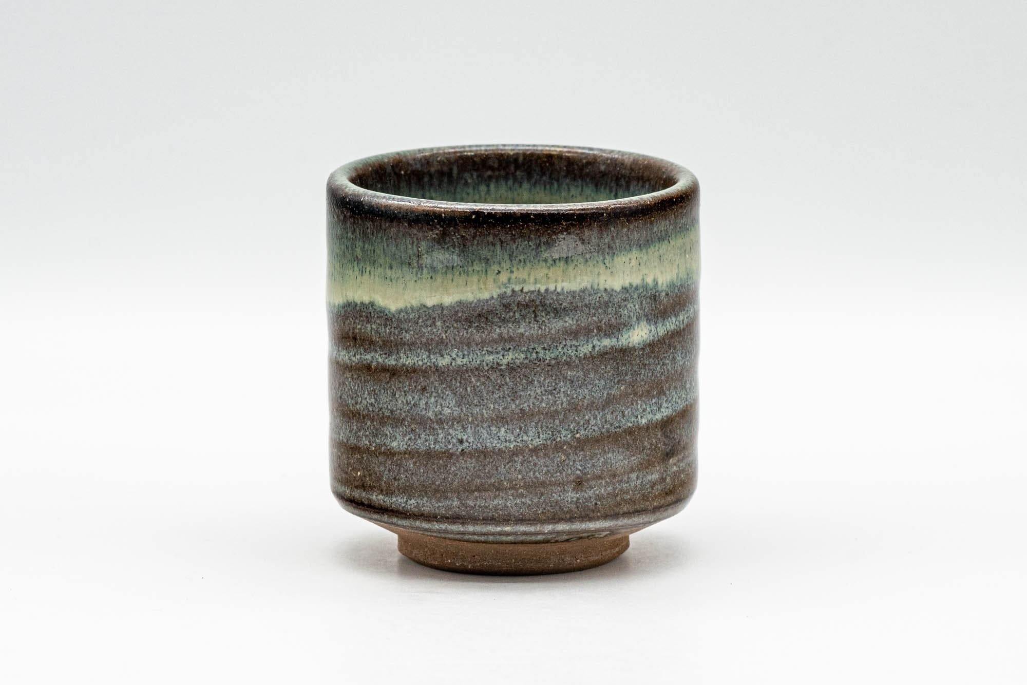 Japanese Teacup - Green Hare's Fur Drip-Glazed Yunomi - 110ml