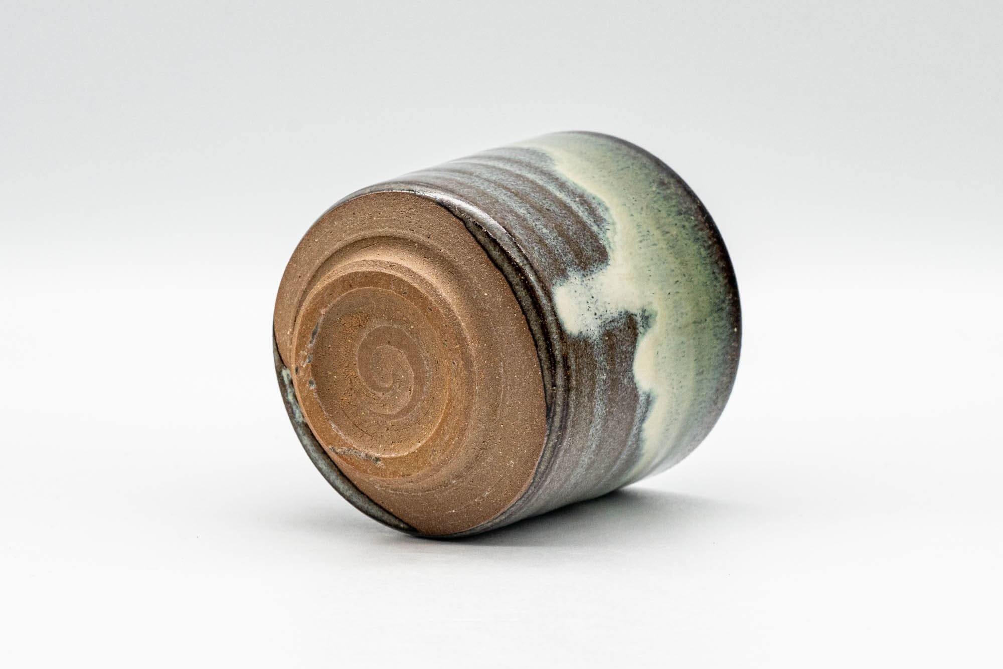 Japanese Teacup - Green Hare's Fur Drip-Glazed Yunomi - 110ml