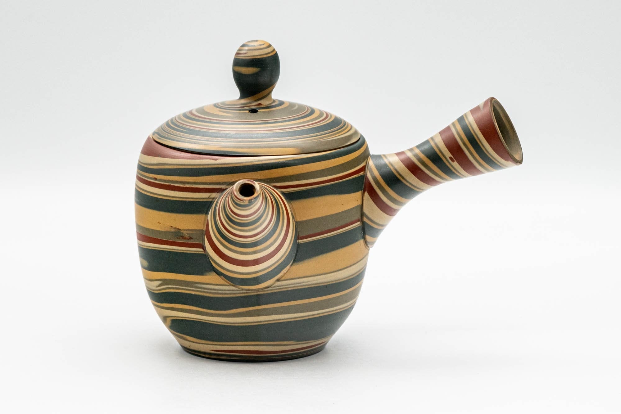 Japanese Kyusu - 練り込み Nerikomi Tokoname-yaki Do-ake Teapot  - 200ml