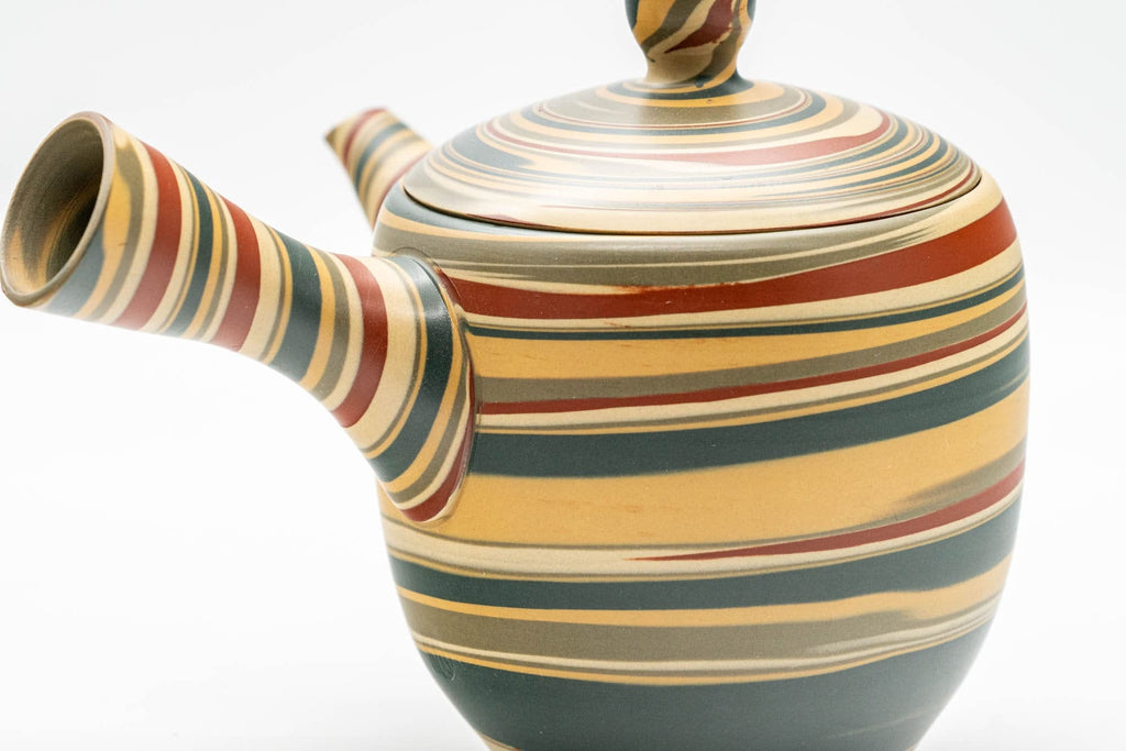 Japanese Kyusu - 練り込み Nerikomi Tokoname-yaki Do-ake Teapot  - 200ml