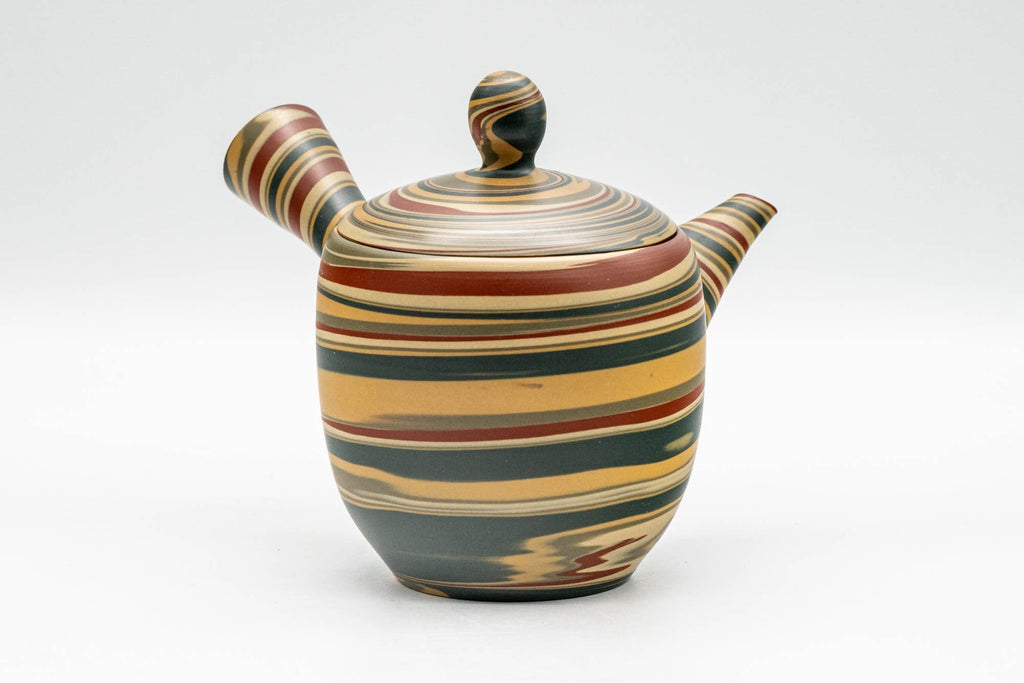 Japanese Kyusu - 練り込み Nerikomi Tokoname-yaki Do-ake Teapot  - 200ml